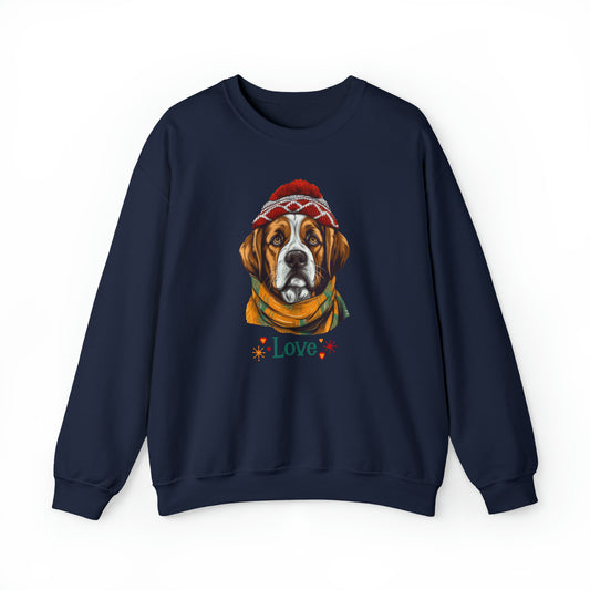 Saint Bernard Retro Love Unisex Heavy Blend™ Crewneck Sweatshirt