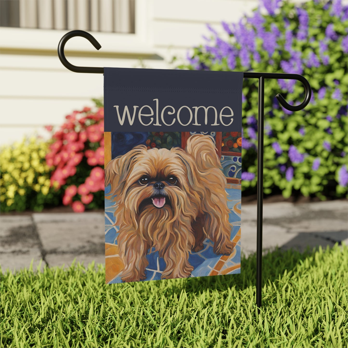 Brussels Griffon Welcome 2-Sided Garden & House Flag/Banner