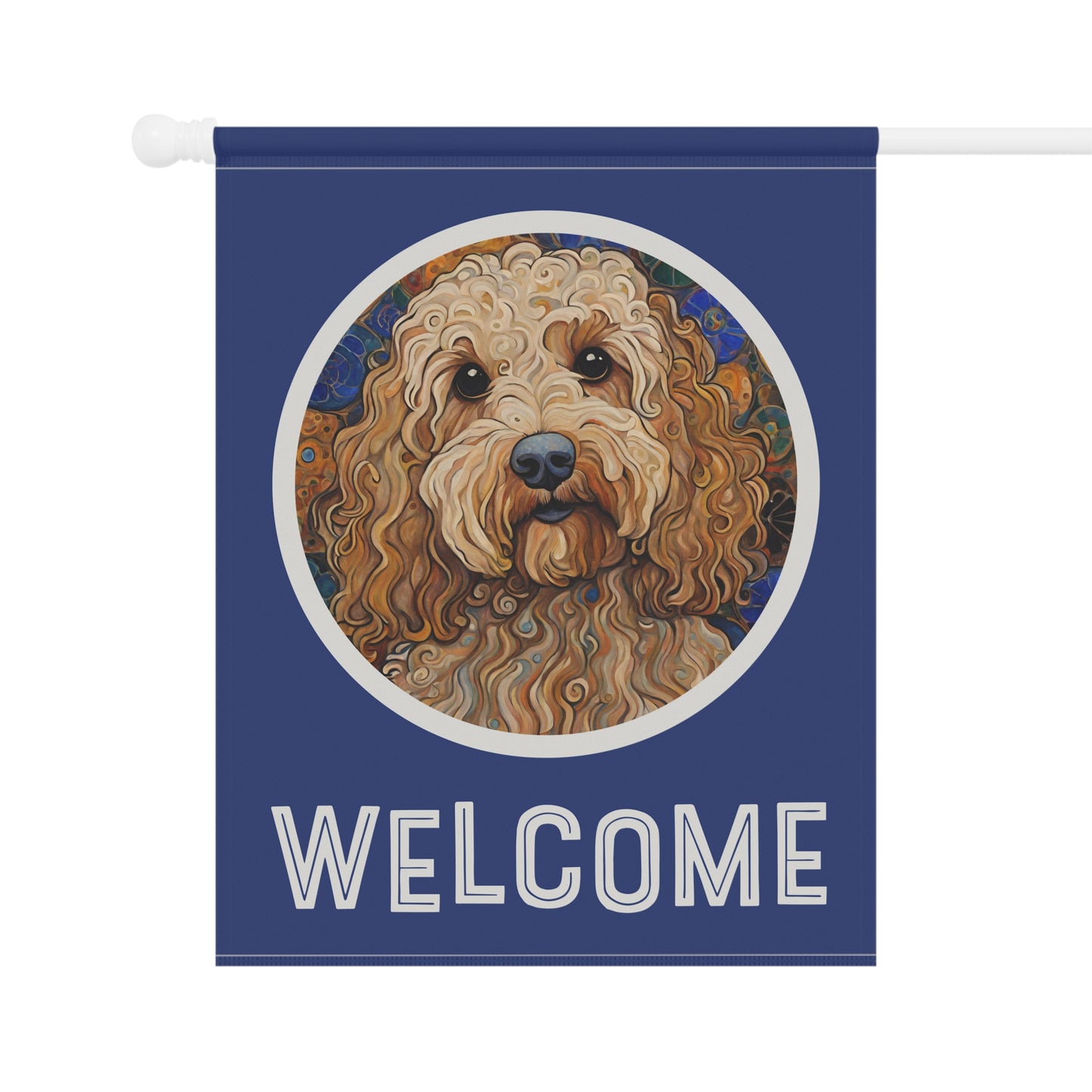 Goldendoodle Welcome 2-Sided Garden & House Flag/Banner