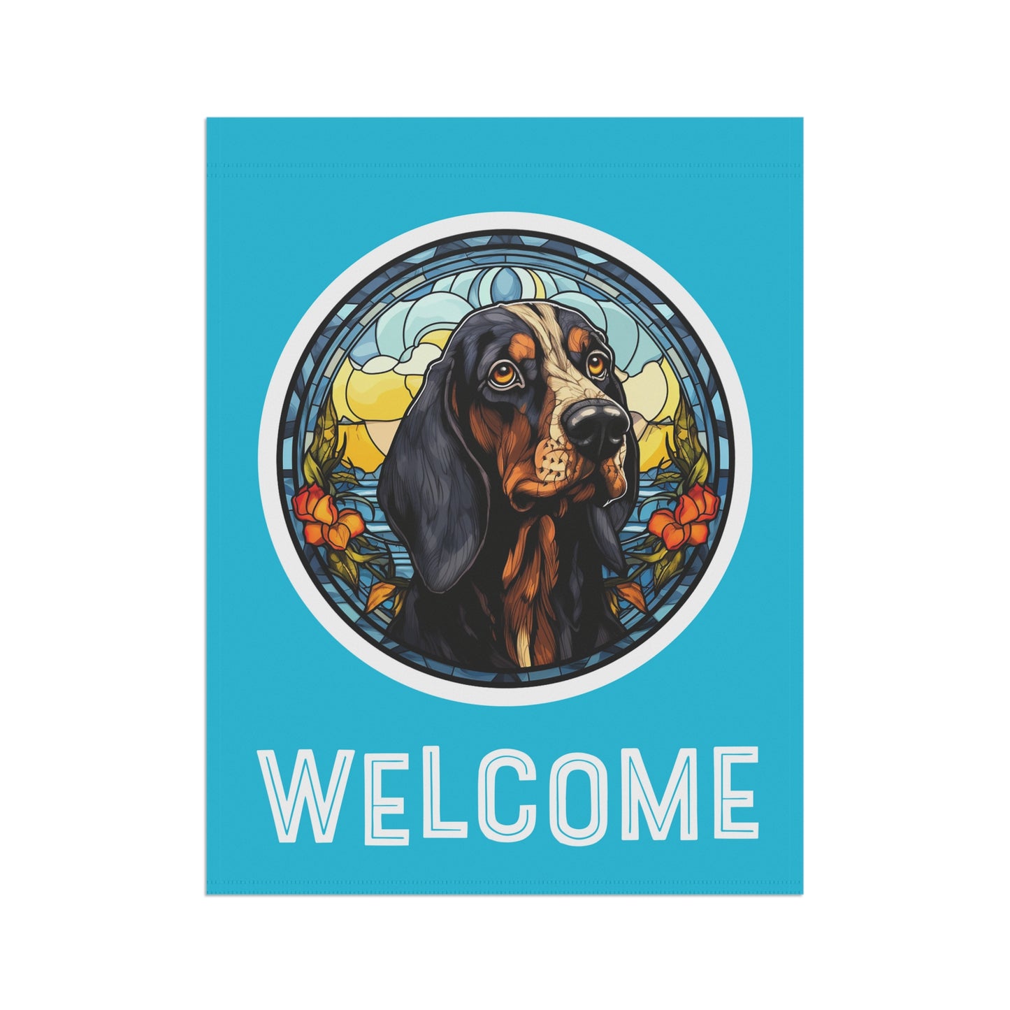 Bluetick Coonhound Welcome 2-Sided Garden & House Flag/Banner