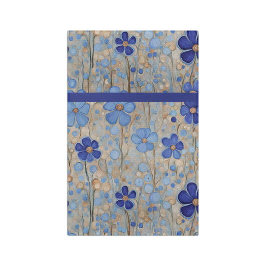 Blue Floral Pop Microfiber Tea Towel