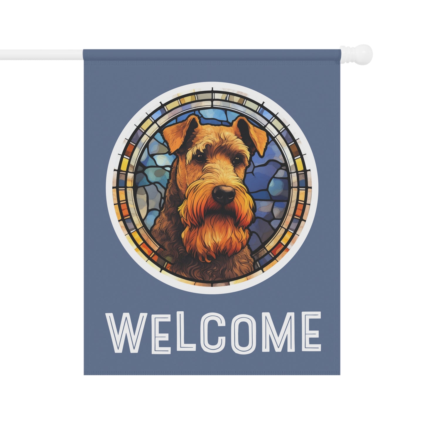 Welsh Terrier Welcome 2-Sided Garden & House Flag/Banner