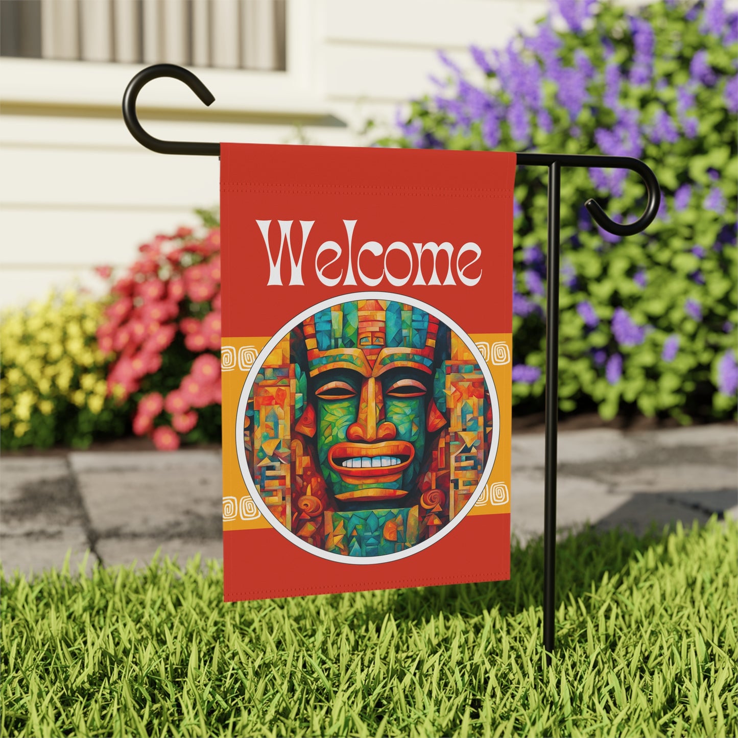 Tiki Chill Welcome 2-Sided Garden & House Flag/Banner