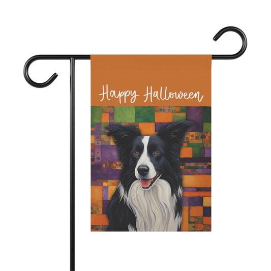 Border Collie Happy Halloween 2-Sided Garden & House Flag/Banner