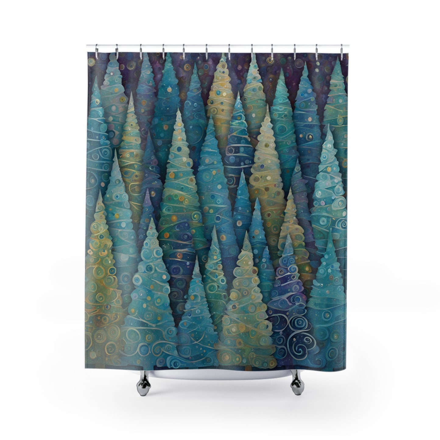 Cool Trees Holiday Polyester Shower Curtain