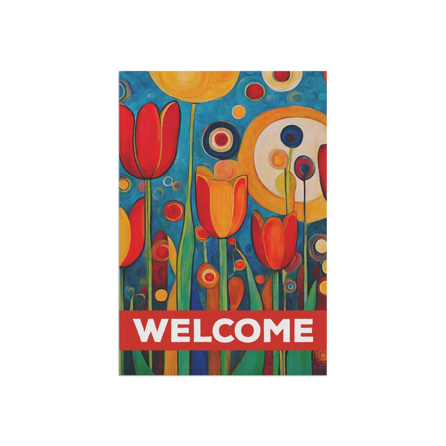 Bright Tulips Welcome 2-Sided Garden & House Flag/Banner