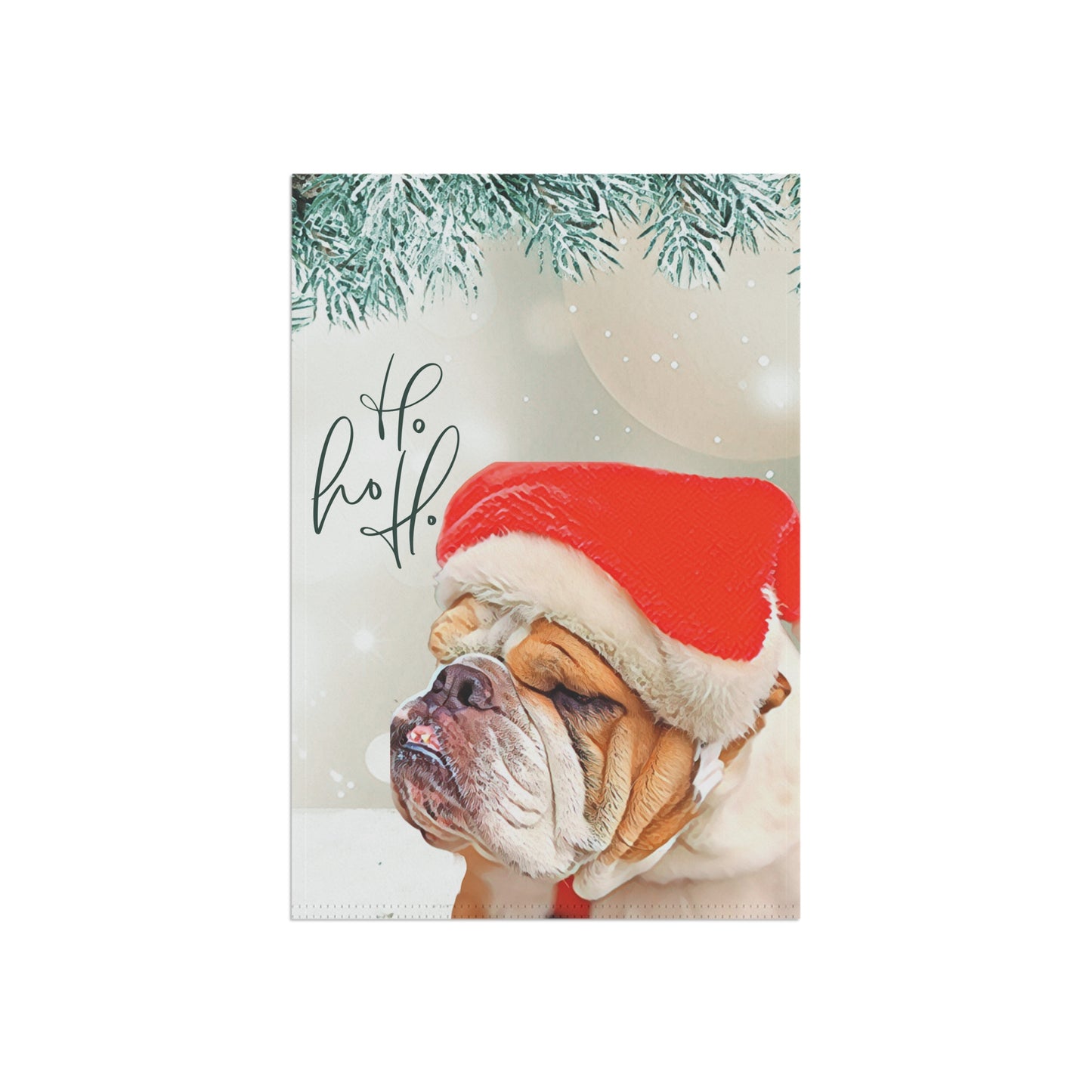 Ho Ho Ho Bulldog Santa 2-Sided Garden Banner