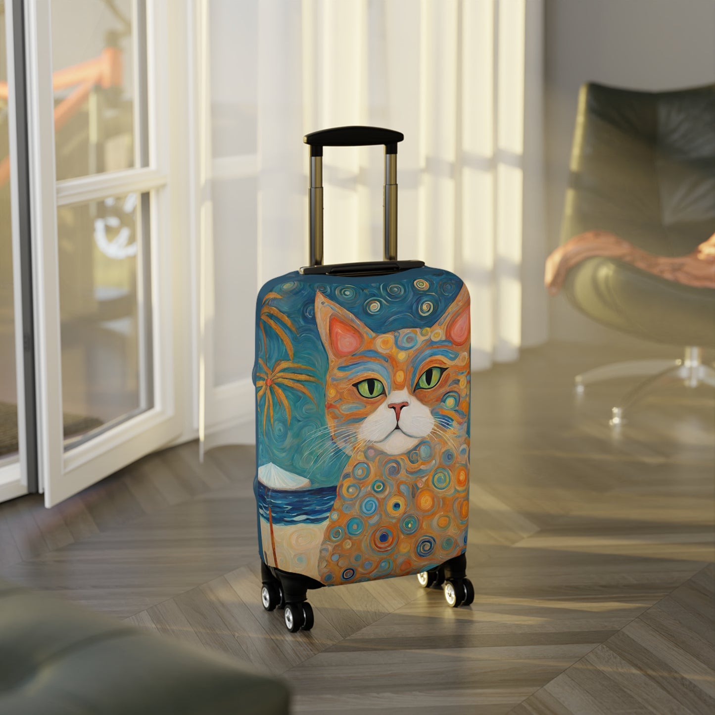 Beach Travel Cat Luggage Cover