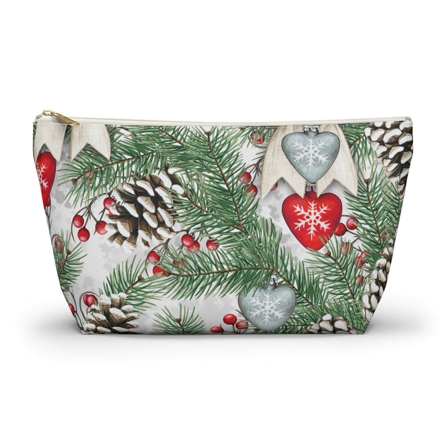 Pinecones & Bows Accessory Pouch w T-bottom