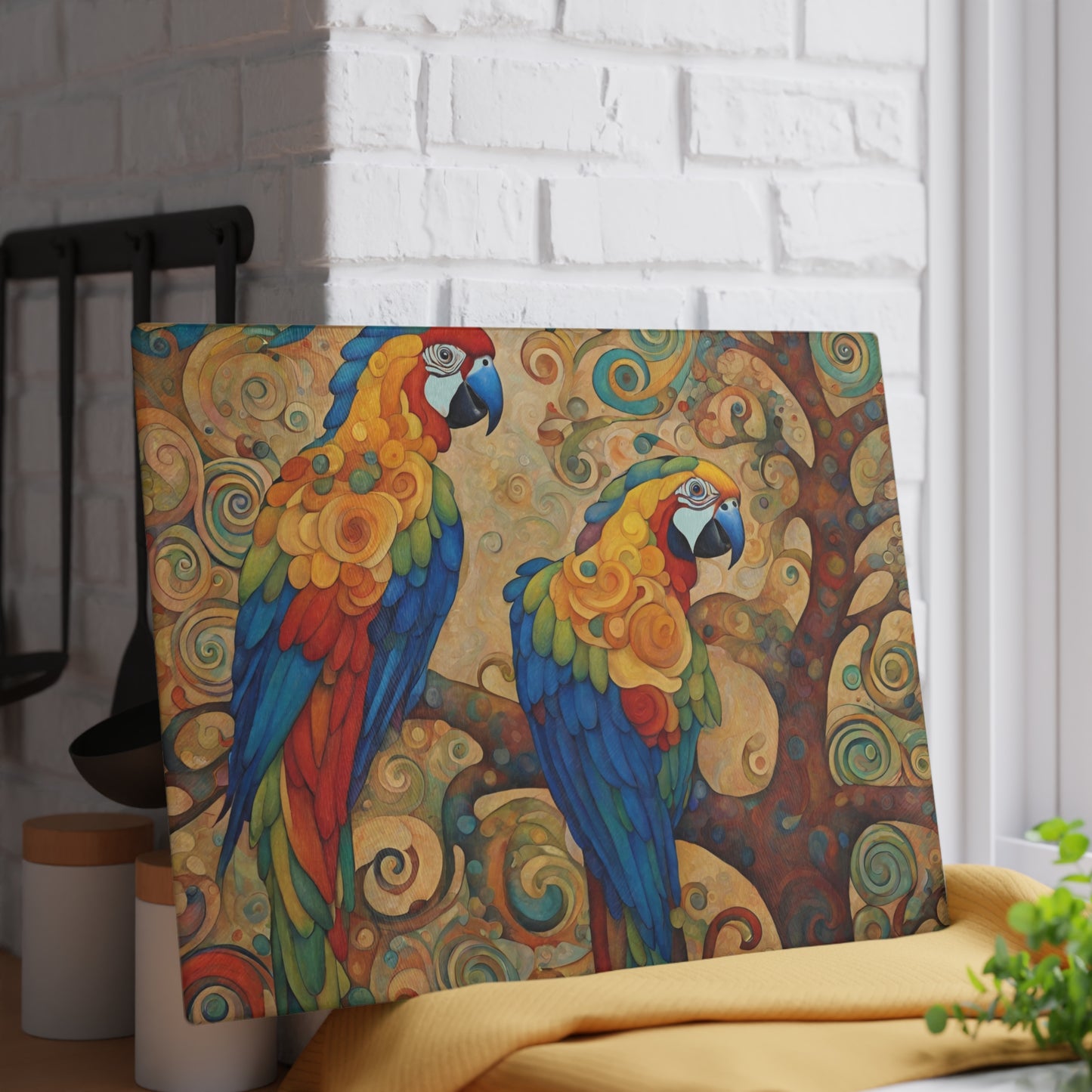 Parrot Duo Tempered Glass Cutting Board