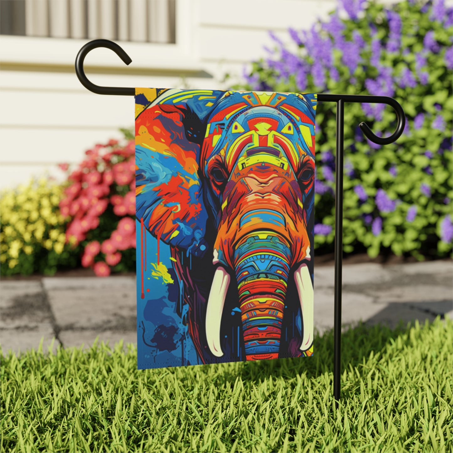 Just For the Helephant Abstract 2-Sided Garden & House Flag/Banner