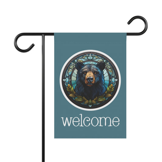 Black Bear Welcome 2-Sided Garden & House Flag/Banner