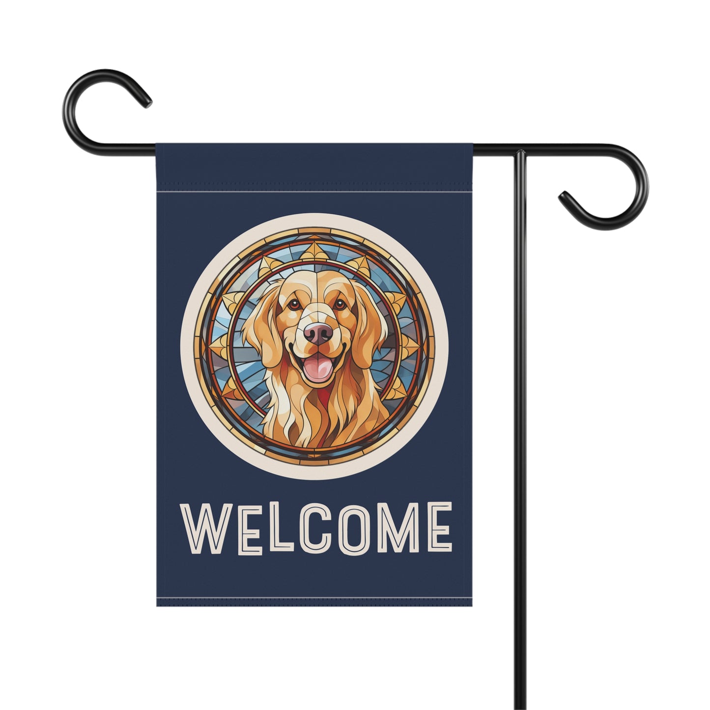 Golden Retriever Welcome 2-Sided Garden & House Flag/Banner