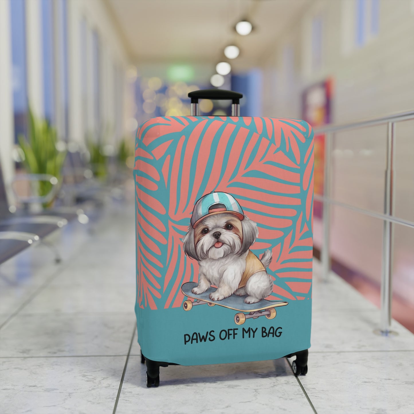 Shih Tzu on Skateboard Paws Off My Bag Luggage Cover