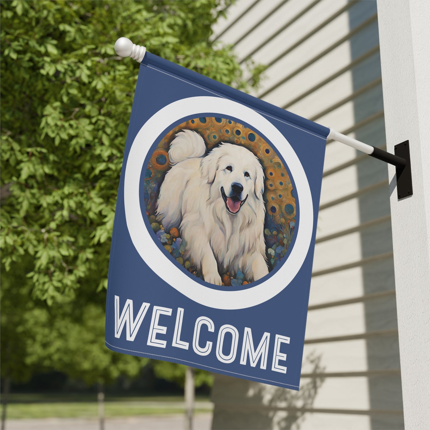 Great Pyrenees Welcome 2-Sided Garden & House Flag/Banner