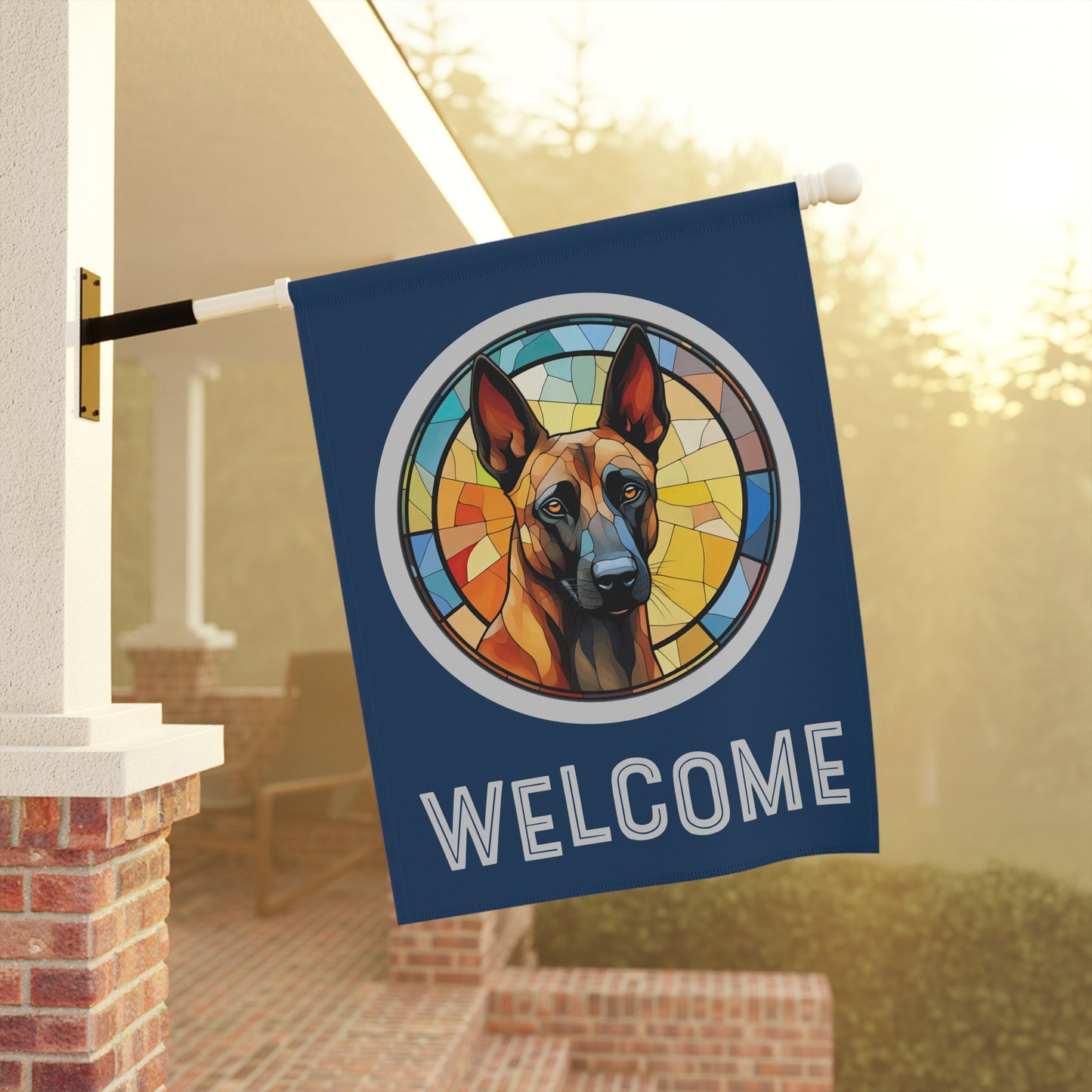 Belgian Malinois Welcome 2-Sided Garden & House Flag/Banner