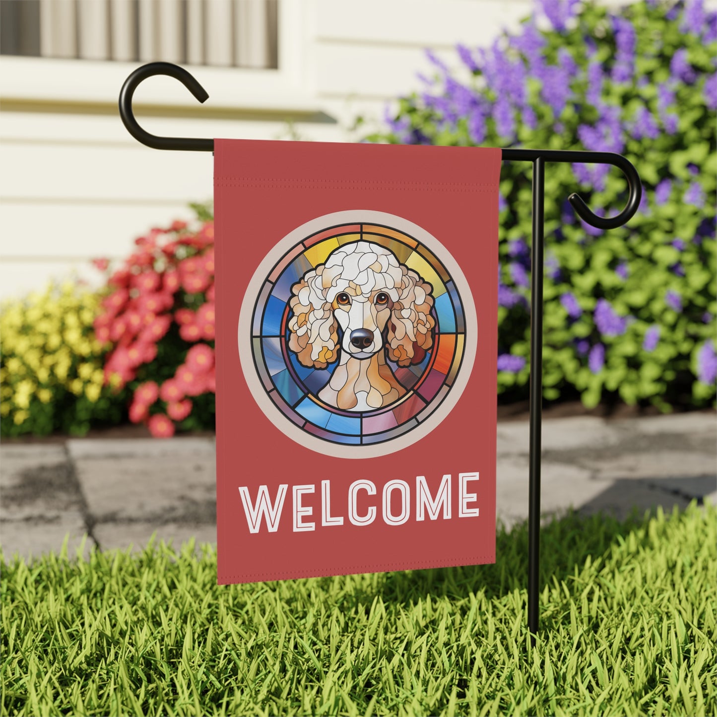 Poodle Welcome 2-Sided Garden & House Flag/Banner