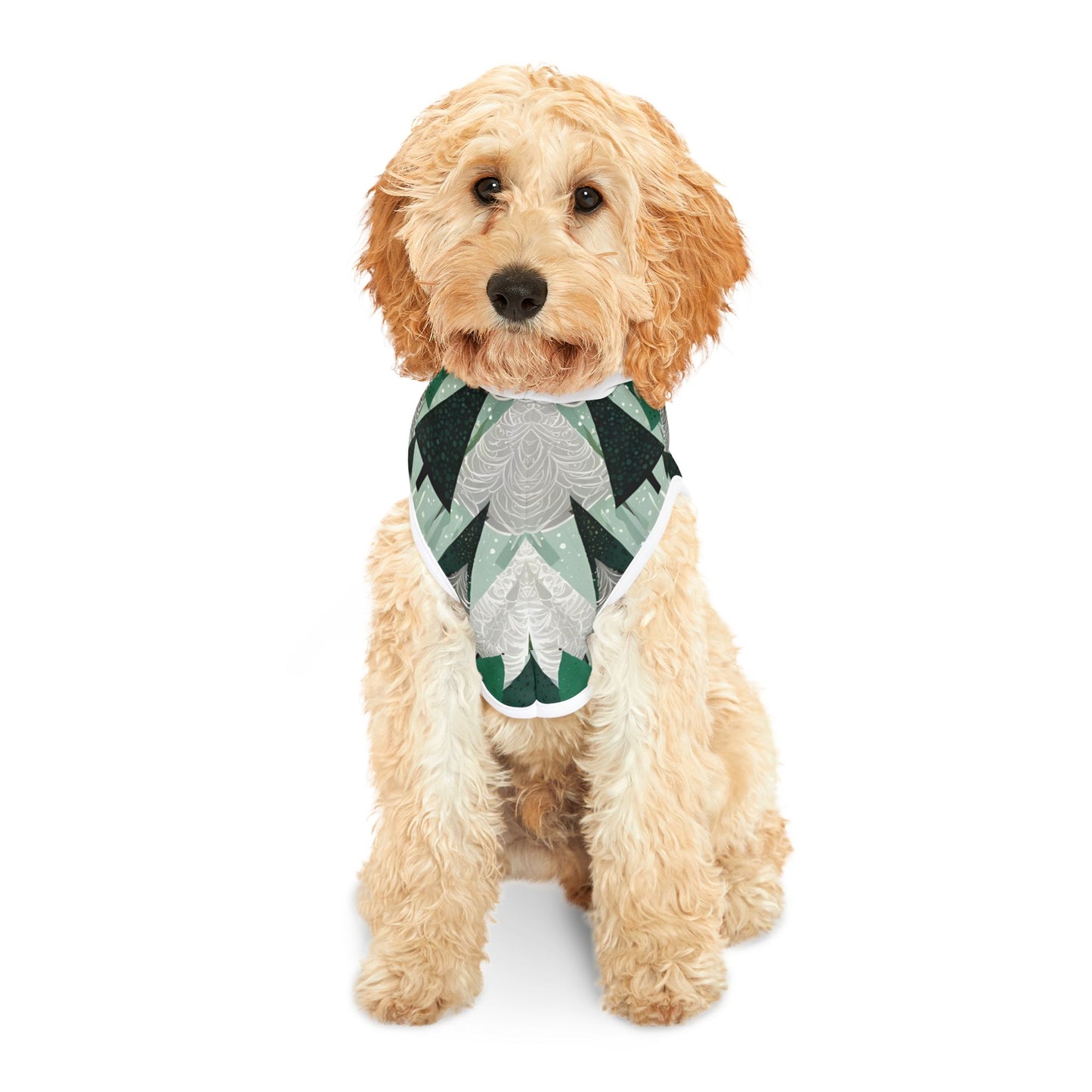 Mint Trees Holiday Pet Hoodie