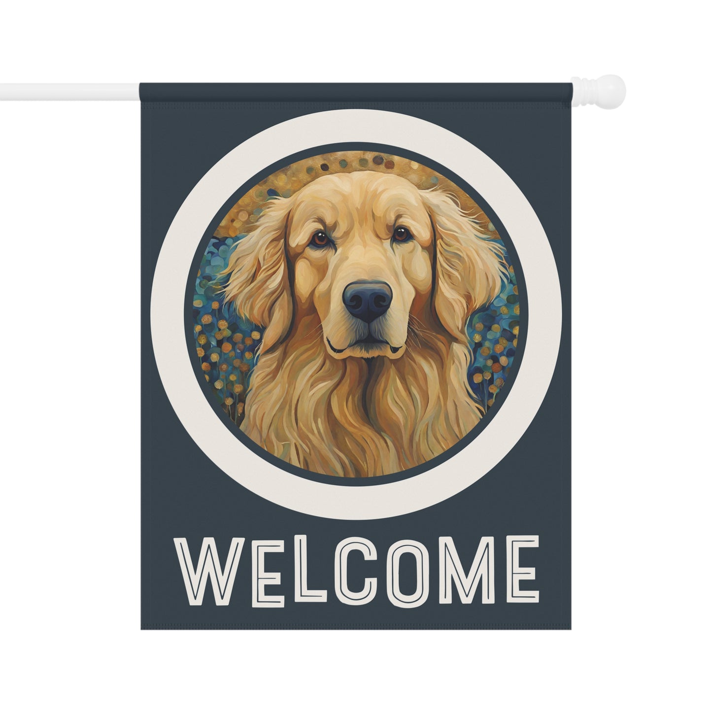 Golden Retriever 2 Welcome 2-Sided Garden & House Flag/Banner