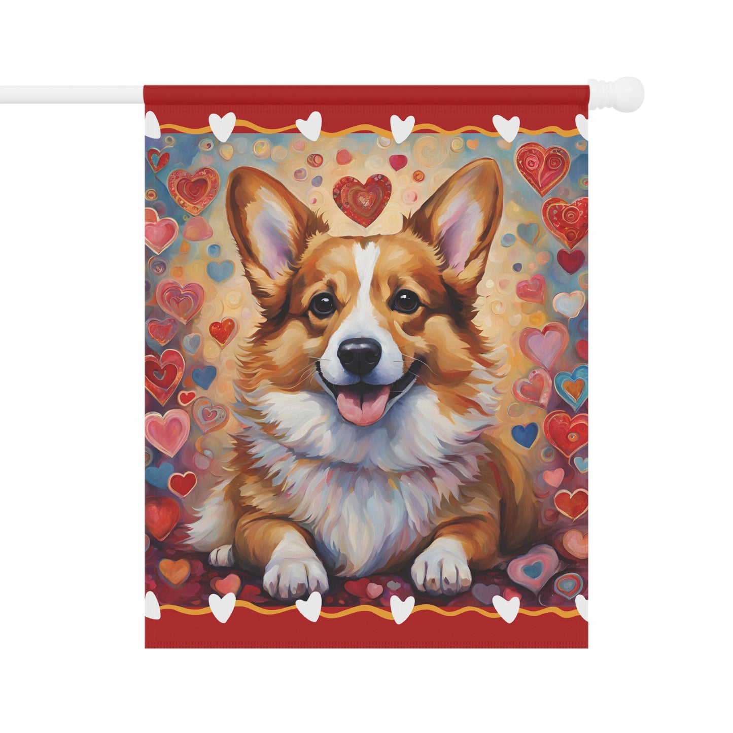Corgi Valentine 2-Sided Garden & House Flag/Banner