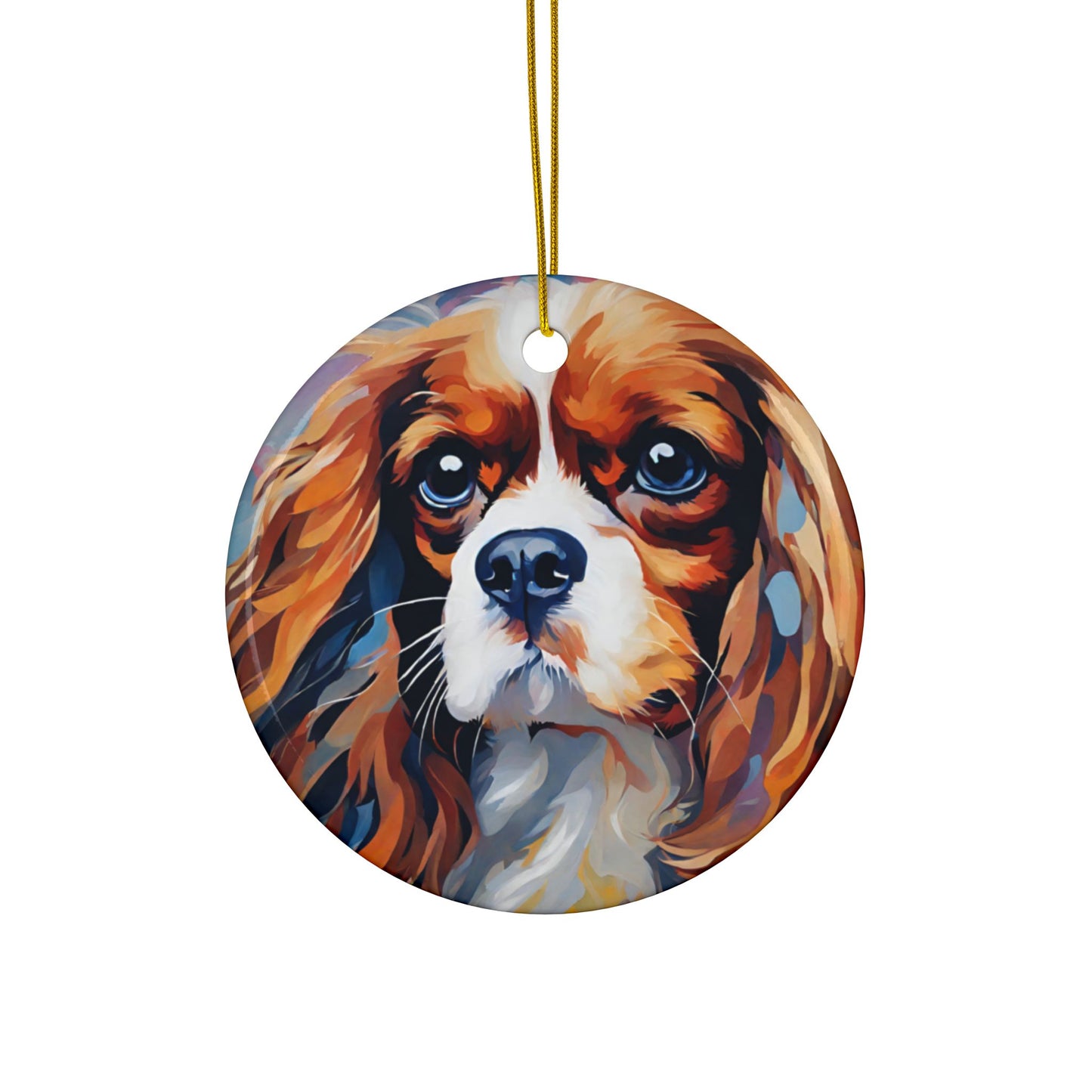 Cavalier King Charles 3" Ceramic Ornaments, 2-Side Print, (1pc, 10pcs)