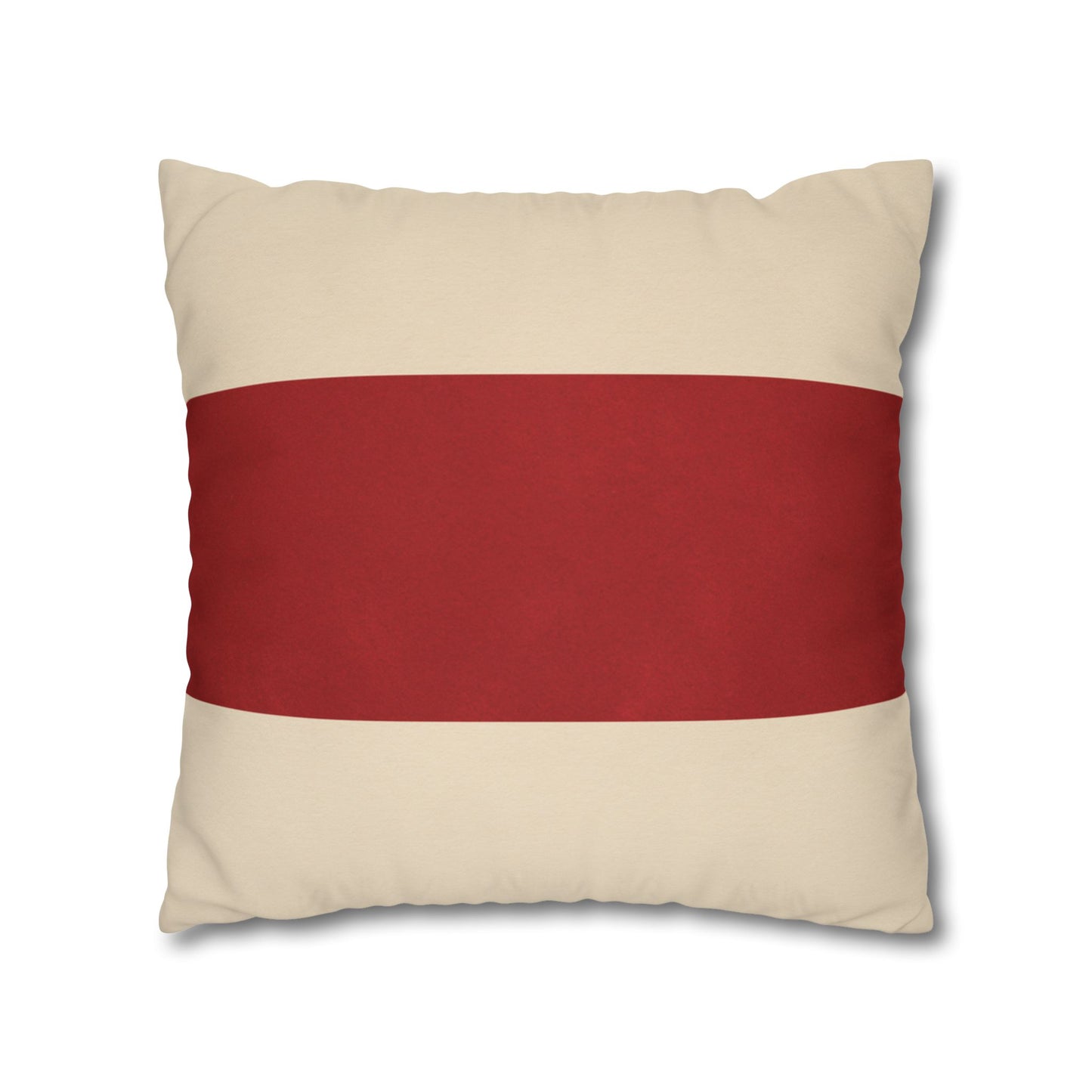 Merry Christmas Red & Cream Square Poly Canvas Pillowcase