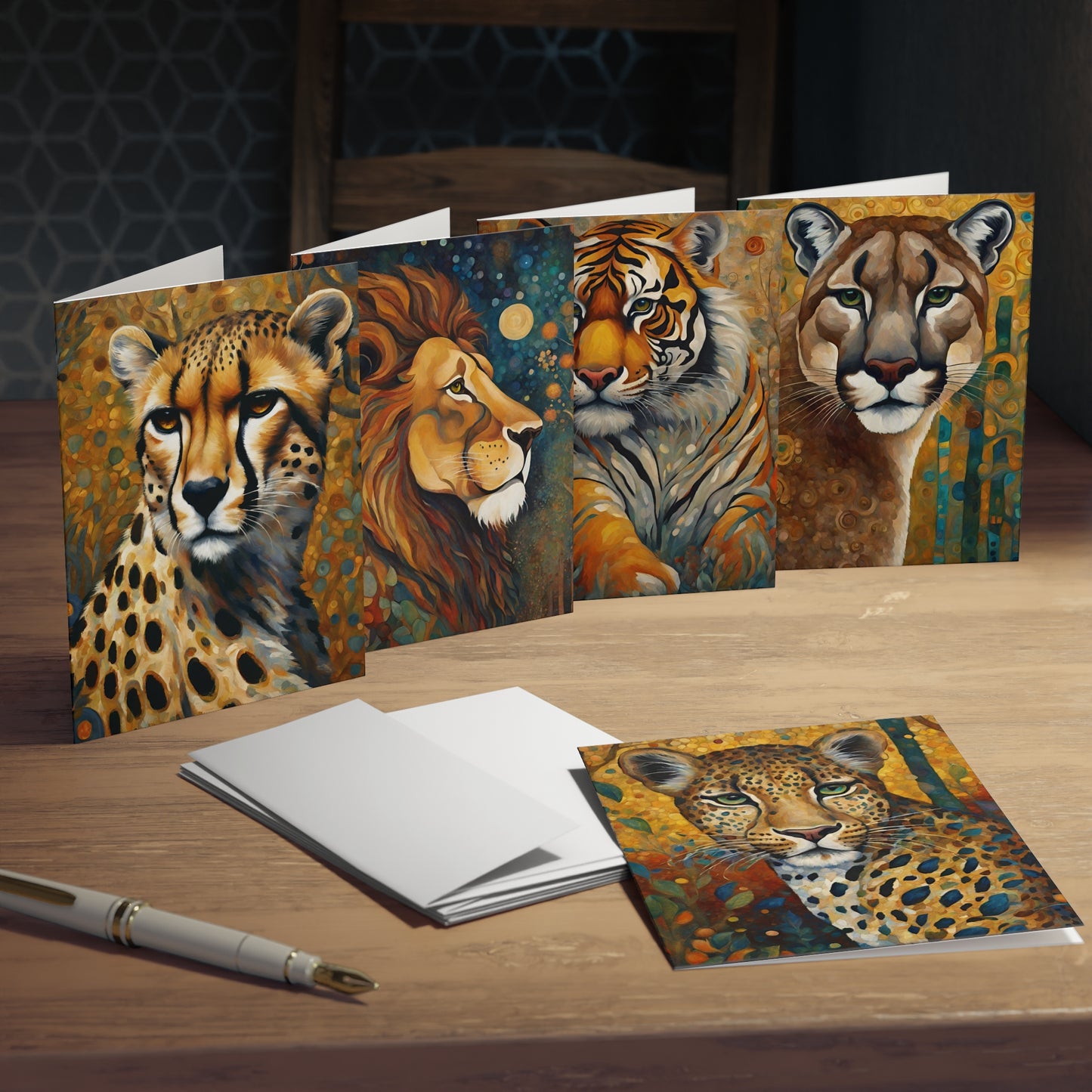 Big Cats Greeting Cards- Blank Inside (5-Pack)