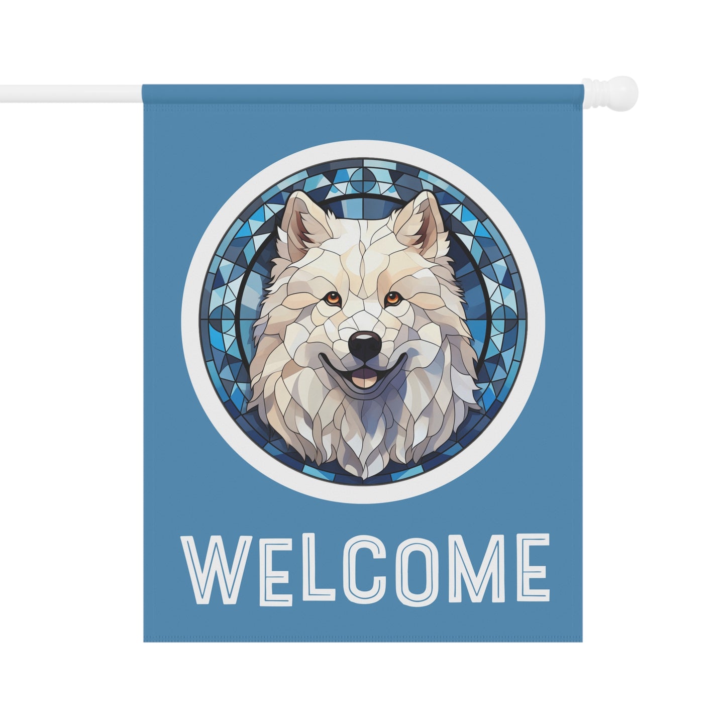 Samoyed Welcome @-Sided Garden & House Flag/Banner