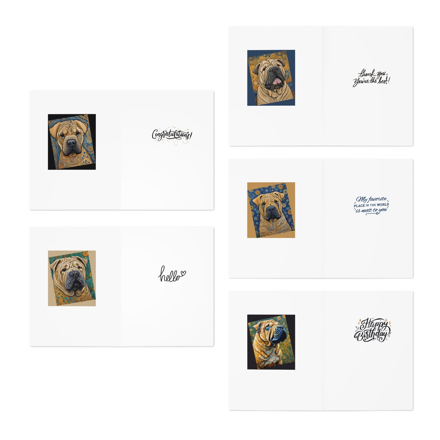 Shar Pei Greeting Cards (5-Pack)