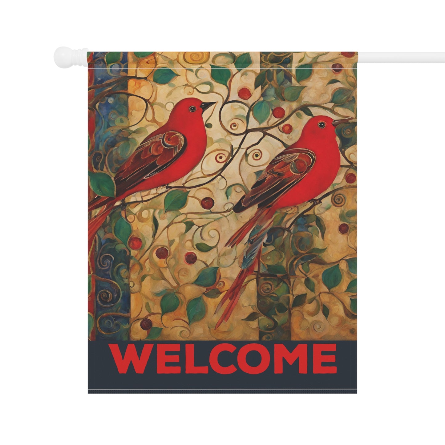 Orvington Red Birds Welcome 2-Sided Garden & House Flag/Banner