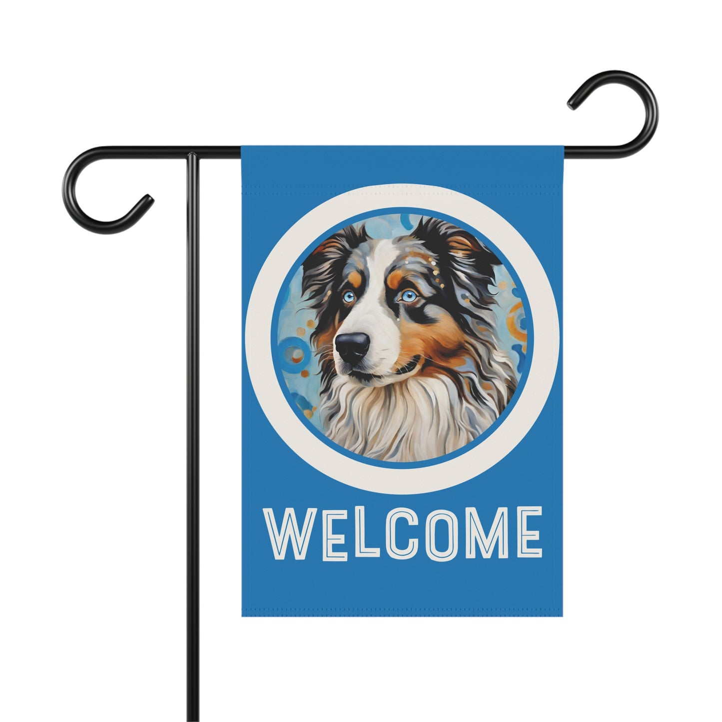 Australian Shepherd Welcome 2-Sided Garden & House Flag/Banner