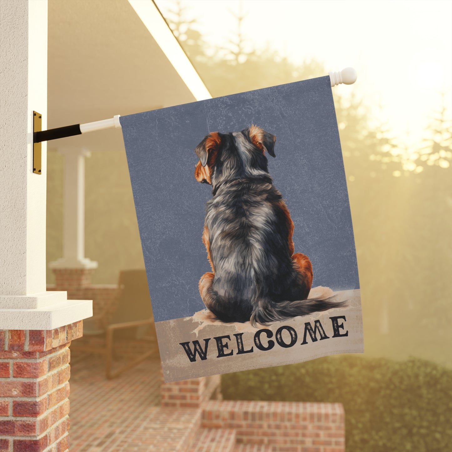 Rottweiler Welcome 2-Sided Garden & House Flag/Banner