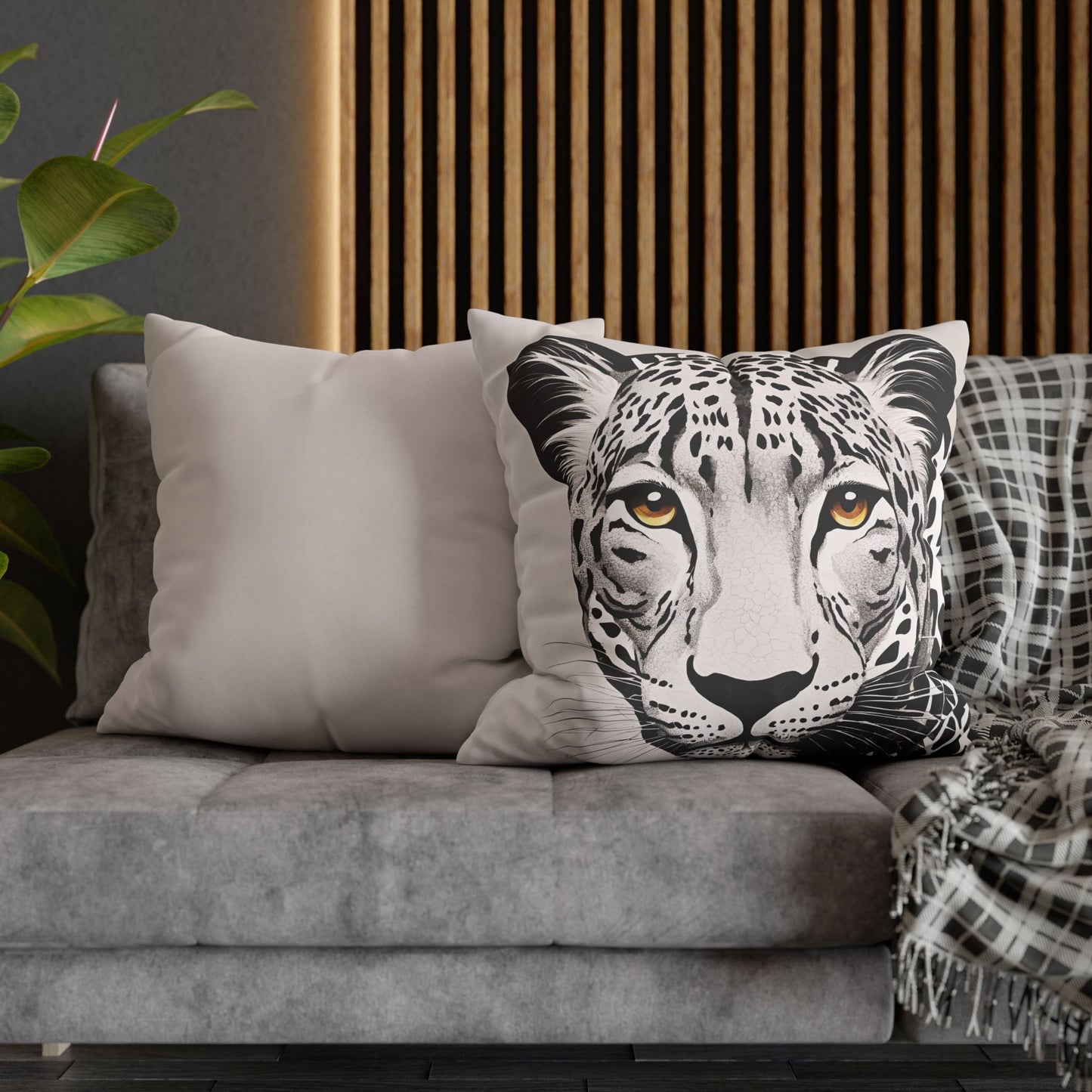 Leopard Square Poly Canvas Pillowcase