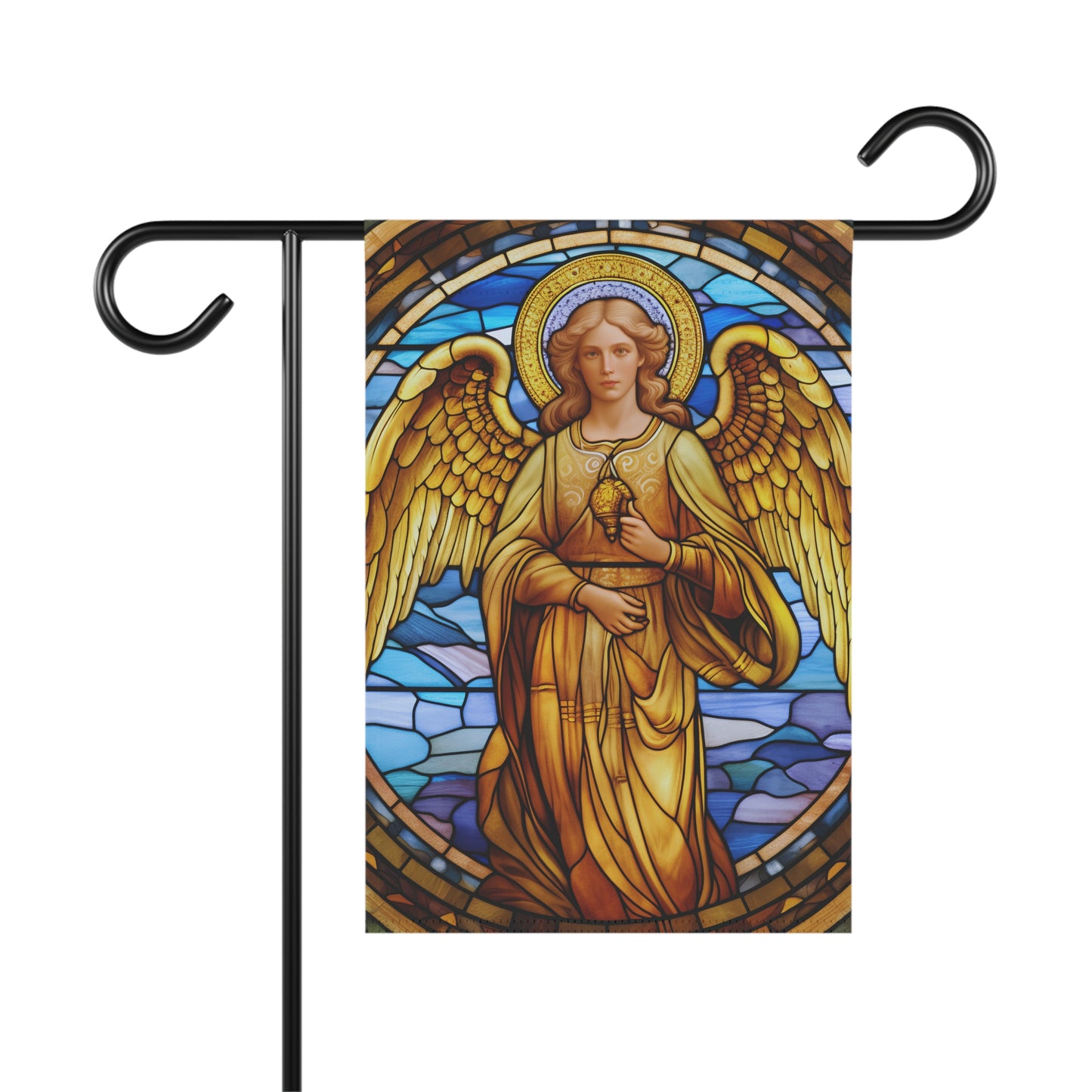 Stained Glass Angel(5) 2-Sided Garden & House Banner