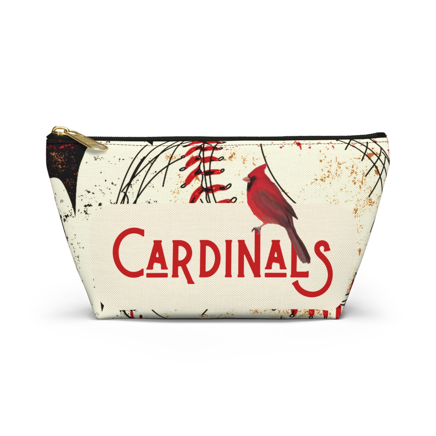 Cardinals Baseball Grunge Accessory Pouch w T-bottom