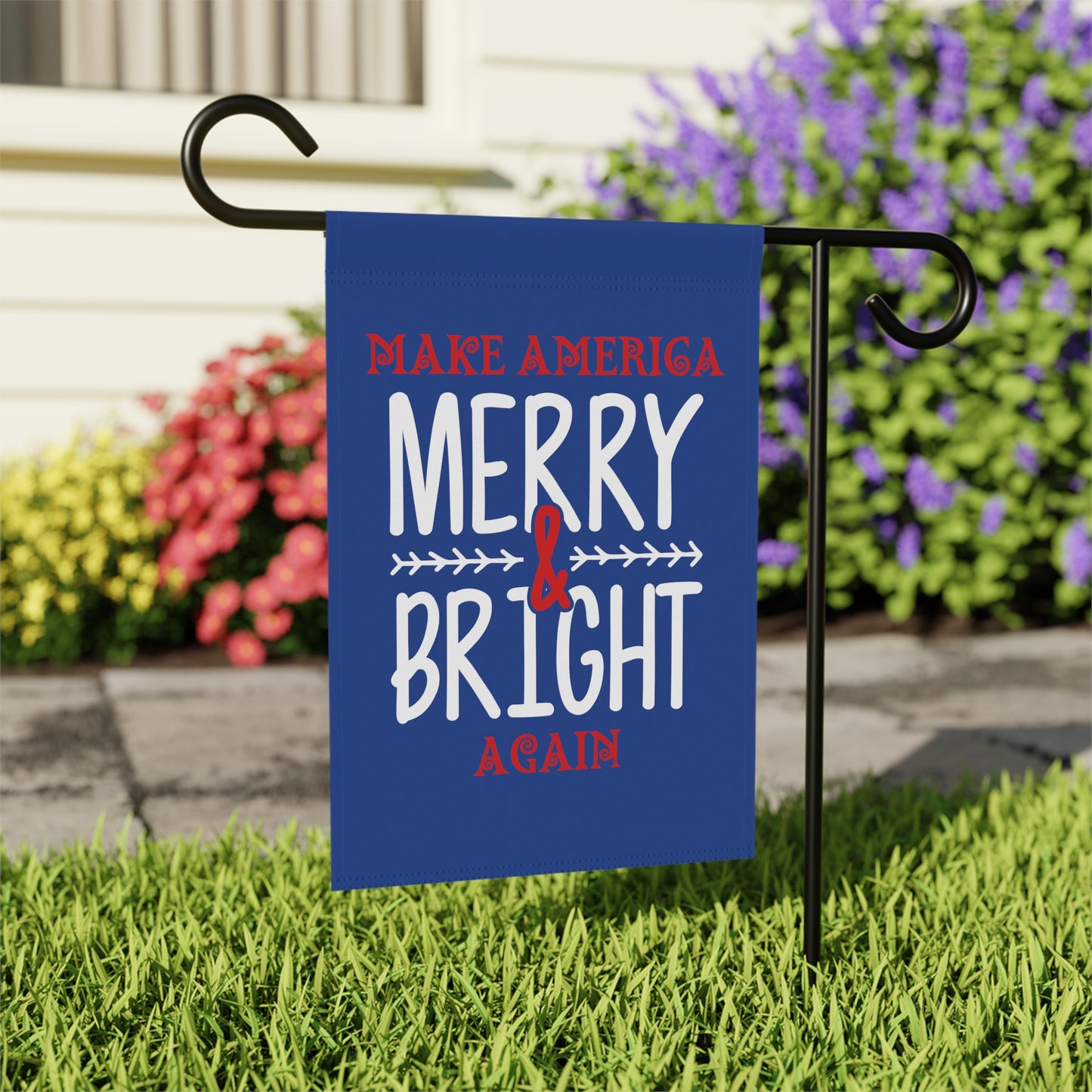 Bold Make America Merry & Bright Again 2-Sided Garden Banner