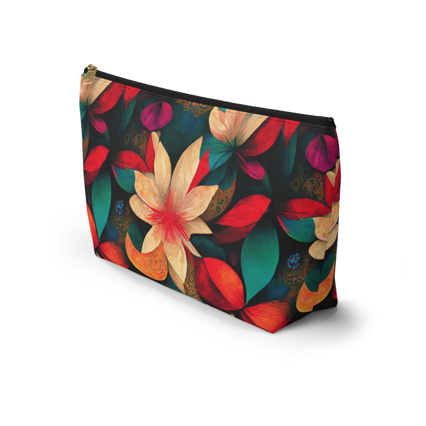 Christmas Flowers Accessory Pouch w T-bottom