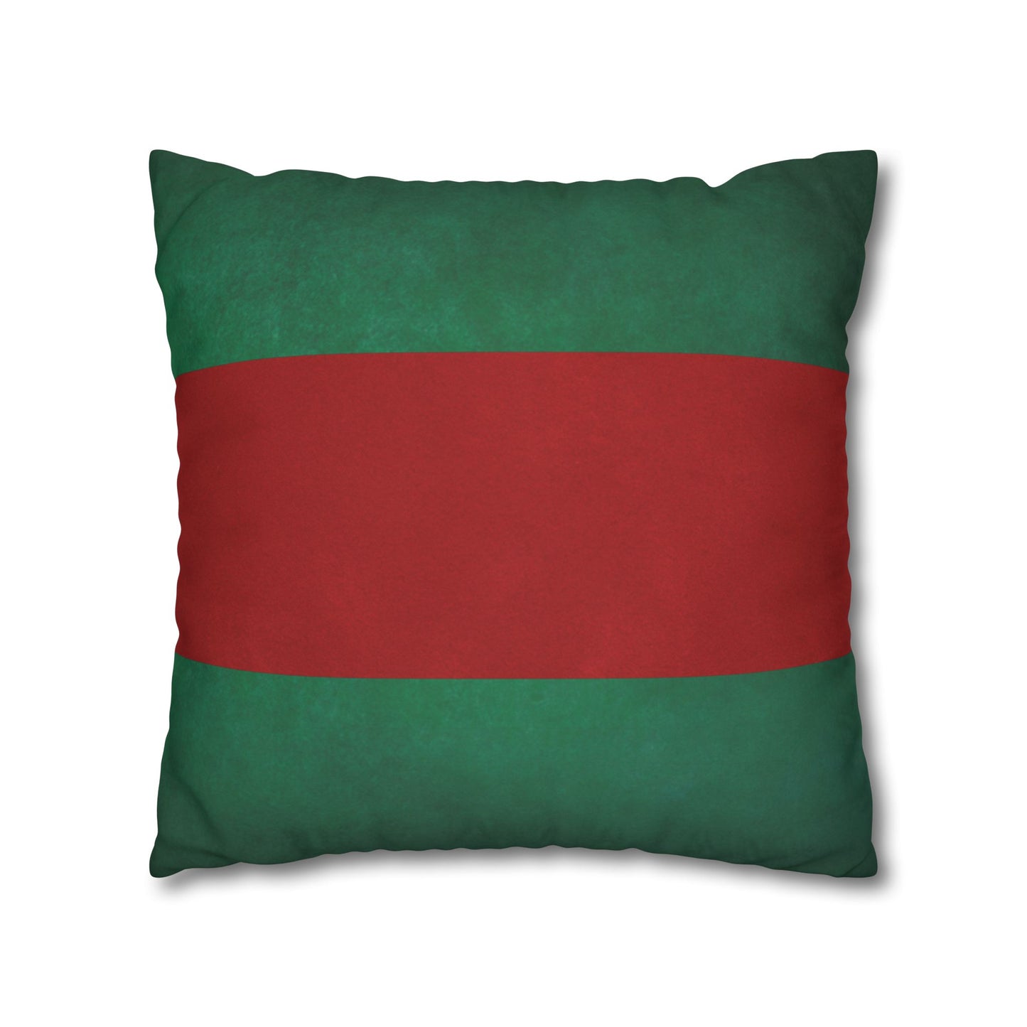 Merry Christmas Red & Green Square Poly Canvas Pillowcase