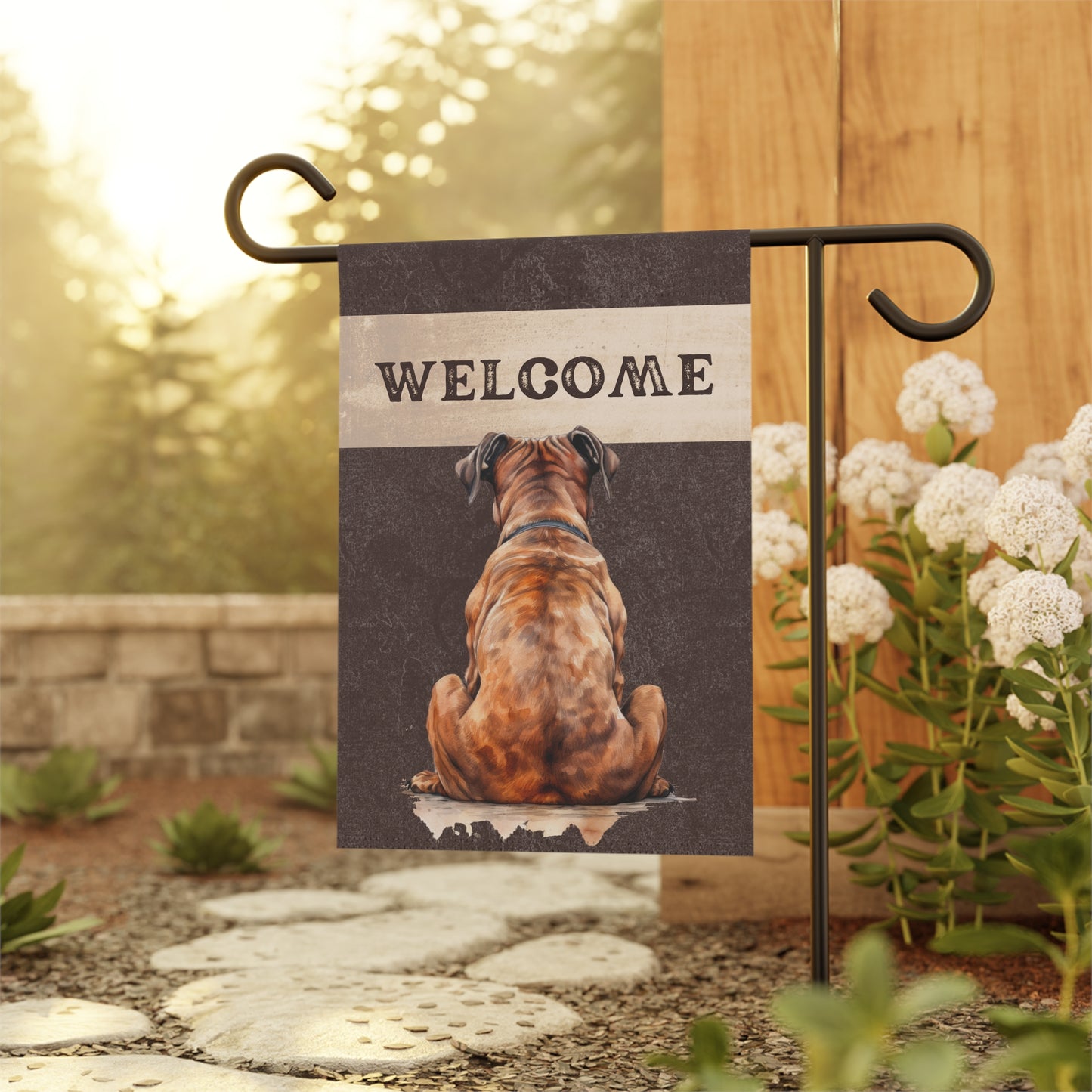 Boxer Welcome 2-Sided Garden & House Flag/Banner