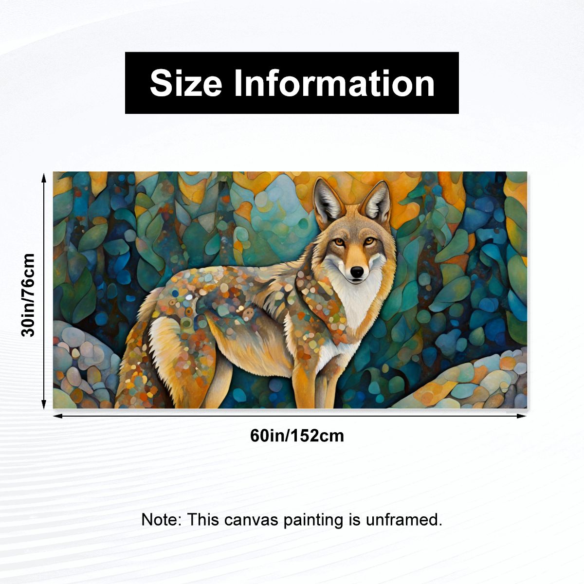 60" x 30" Printed Canvas Fabric Wall Art - No Frame (Made in USA)