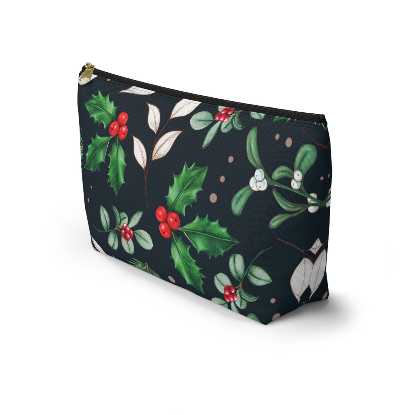 Holly Jolly Christmas Accessory Pouch w T-bottom