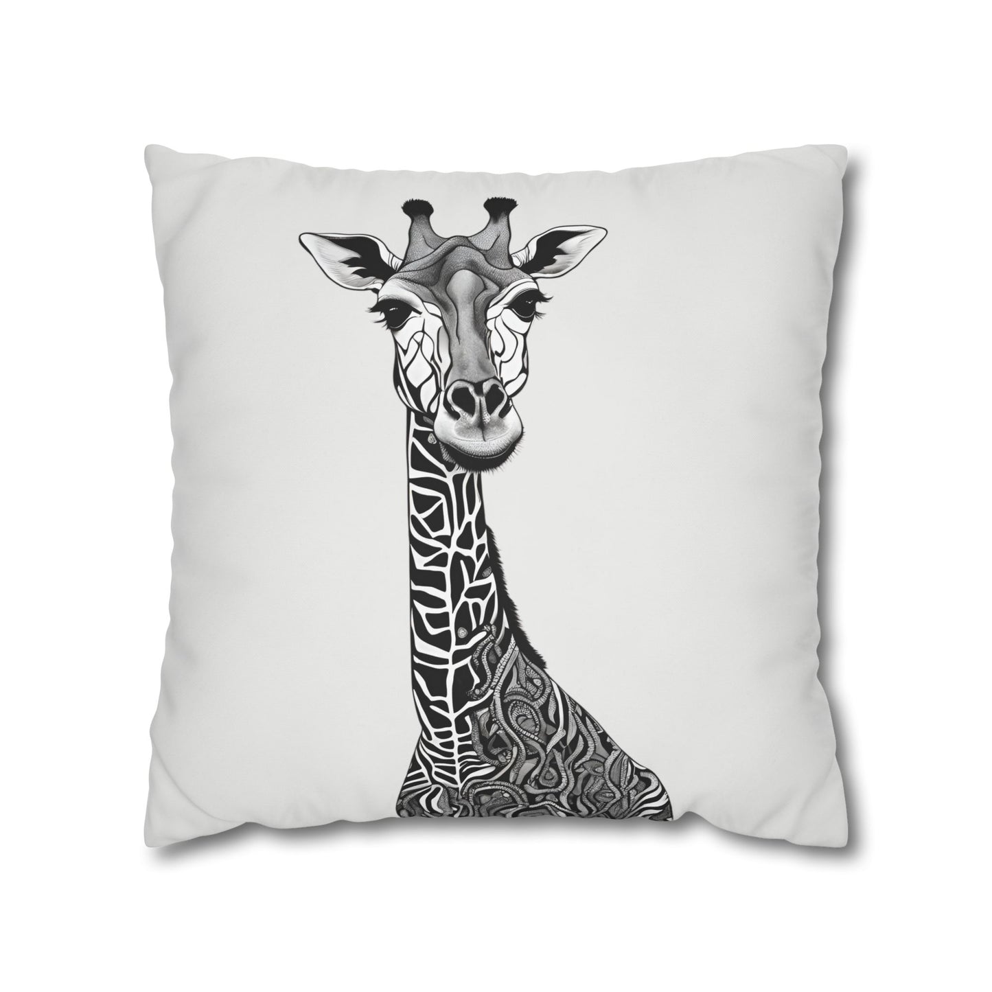 Giraffe Square Poly Canvas Pillowcase