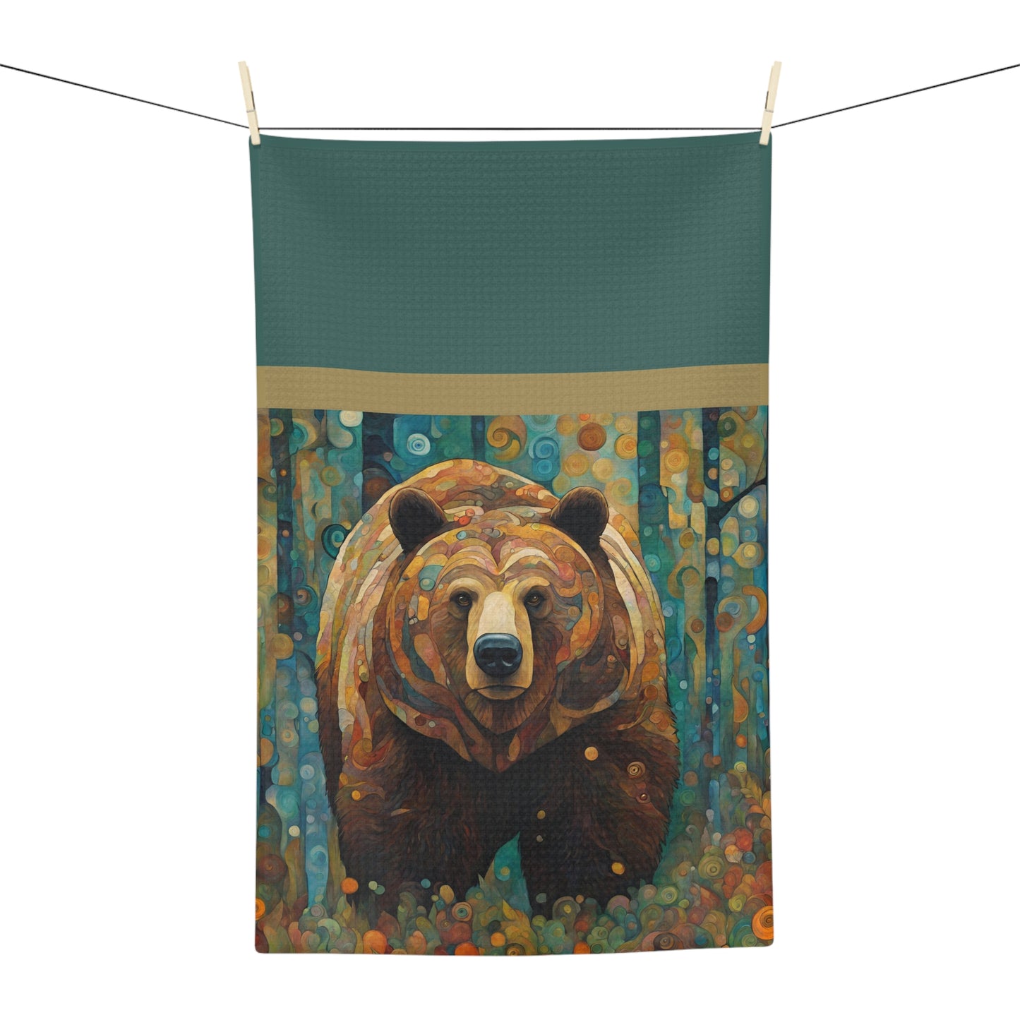 Mountain Forest Grizzly Microfiber Tea Towel