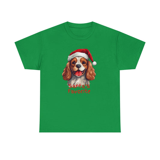 Santa's Favorite Cavalier King Charles Unisex Heavy Cotton Tee