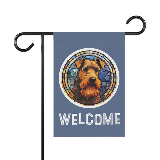 Welsh Terrier Welcome 2-Sided Garden & House Flag/Banner