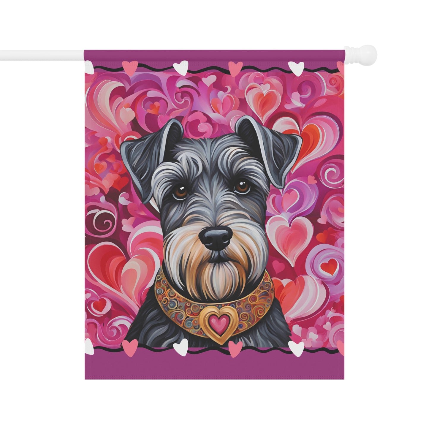 Miniature Schnauzer Valentine 2-Sided Garden & House Flag/Banner