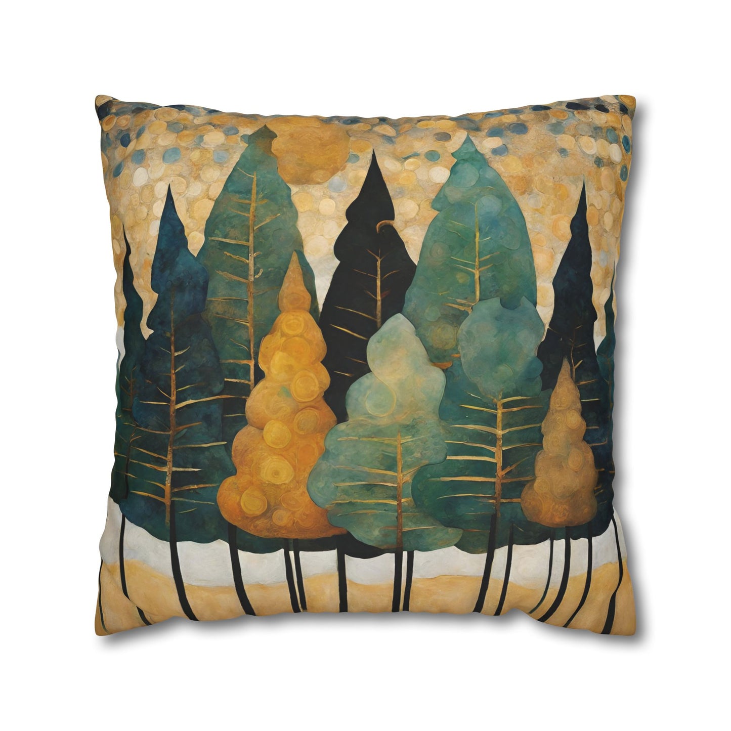 Pine Trees Square Poly Canvas Pillowcase