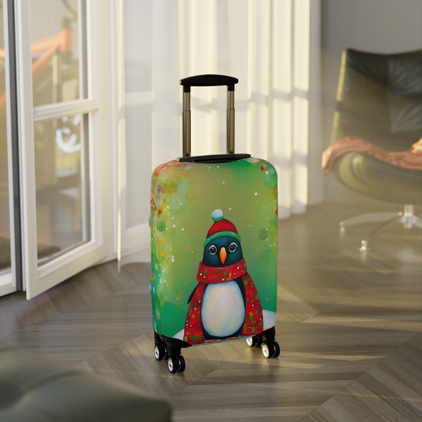 Christmas Penguin Luggage Cover