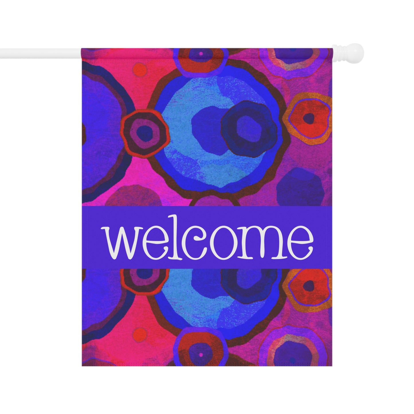 Polanco Bright Abstract Welcome 2-Sided Garden & House Flag/Banner