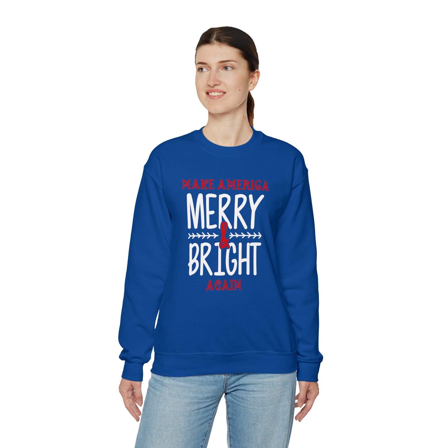 Bold Make America Merry & Bright Again Unisex Heavy Blend™ Crewneck Sweatshirt